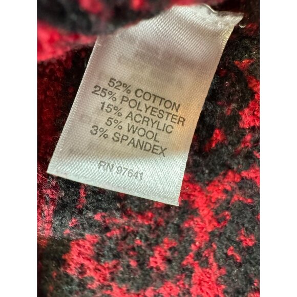 J. Jill Womens Geometric Pattern Sweater XL Red & Black Wool Cotton Blend - Picture 5 of 11